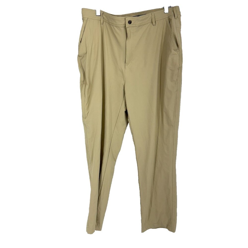Coolibar Men 36 Performance Pants UPF 50+ Beige Khaki Stretch Straight Leg Sport